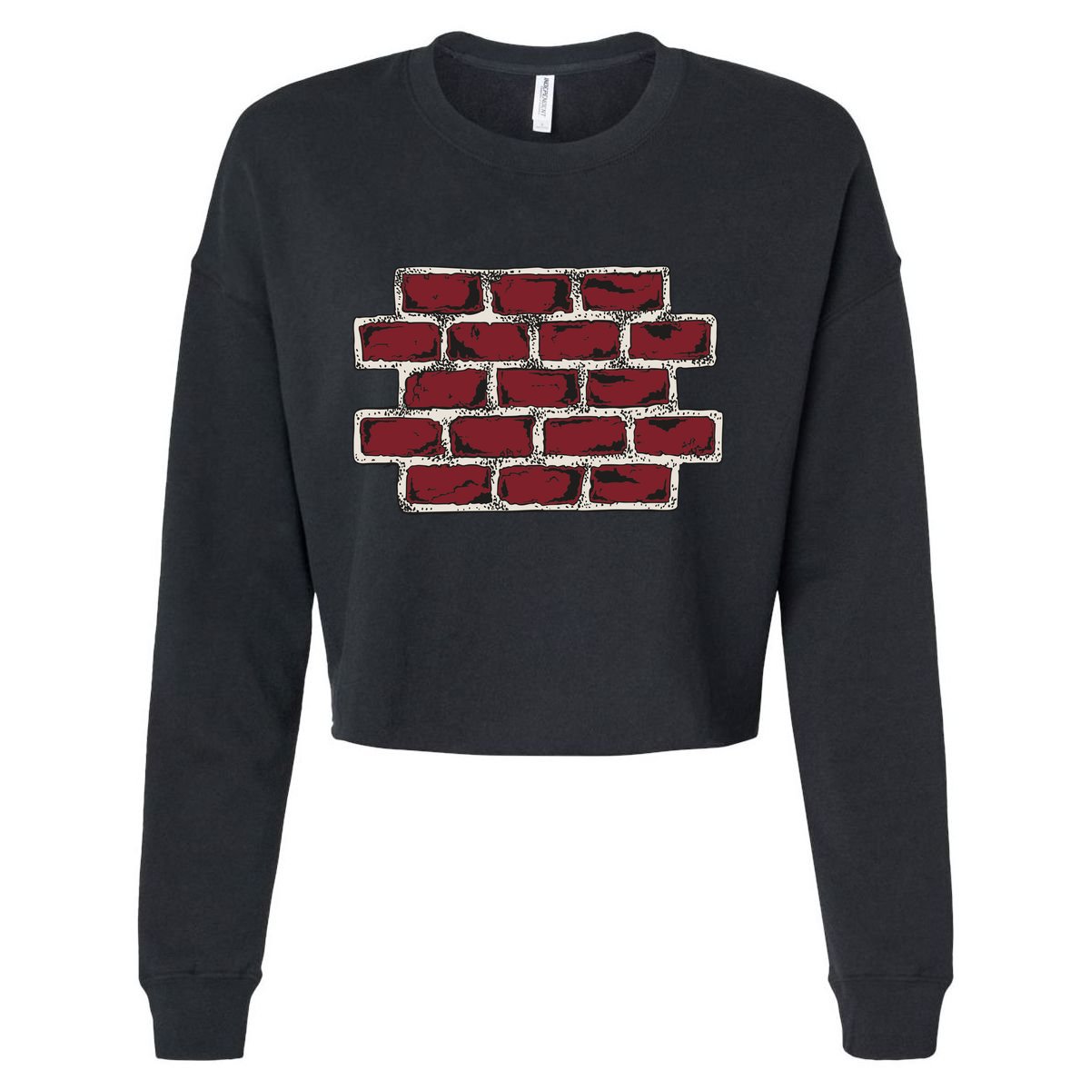 Build The Brick Wall Trump Cropped Pullover Crew