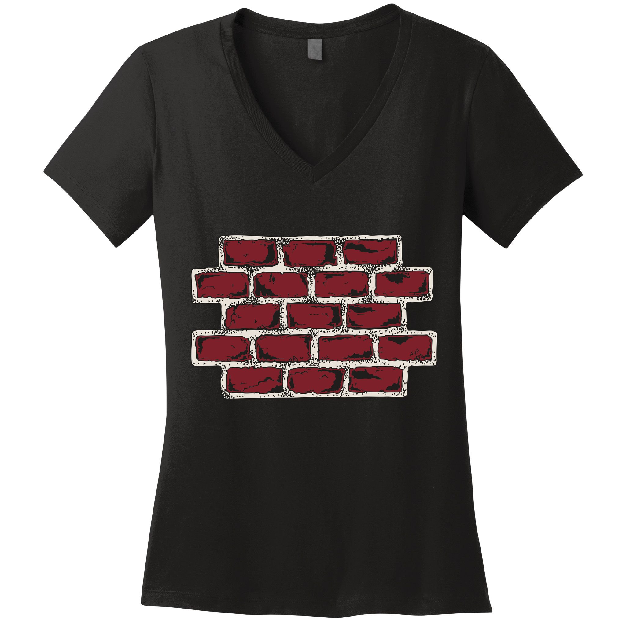 Build The Brick Wall Trump Women's V-Neck T-Shirt