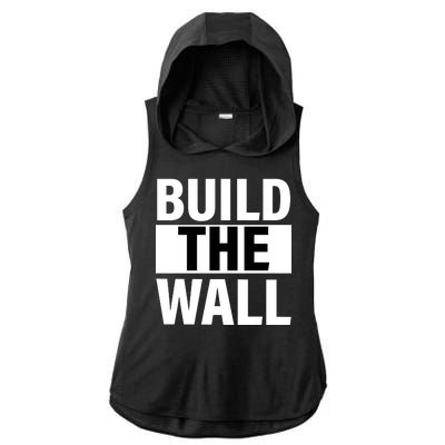 Build The Wall Box Logo Ladies PosiCharge Tri-Blend Wicking Draft Hoodie Tank