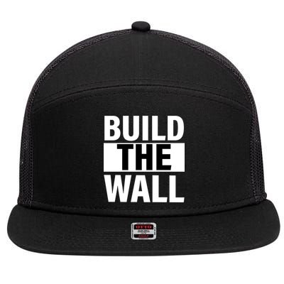 Build The Wall Box Logo 7 Panel Mesh Trucker Snapback Hat