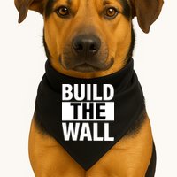 Build The Wall Box Logo USA-Made Doggie Bandana