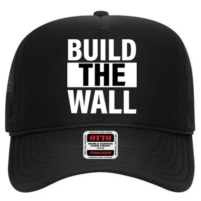 Build The Wall Box Logo High Crown Mesh Back Trucker Hat