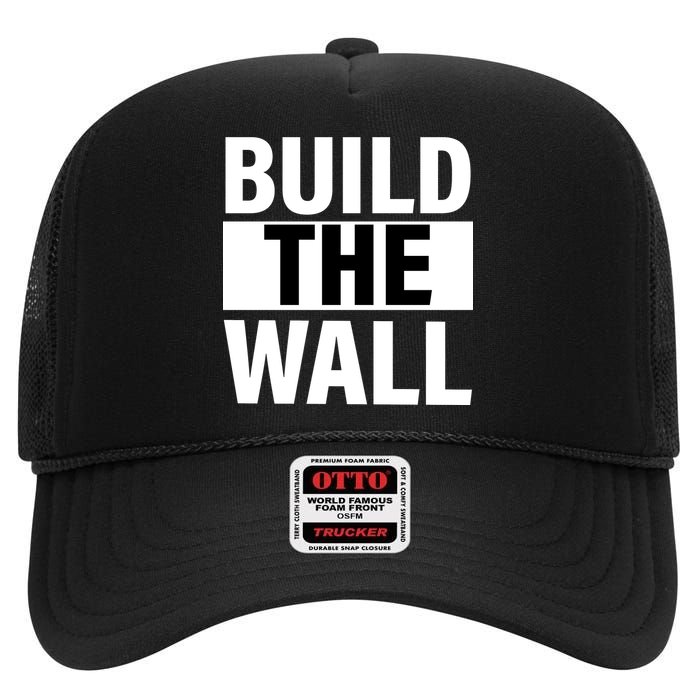 Build The Wall Box Logo High Crown Mesh Back Trucker Hat