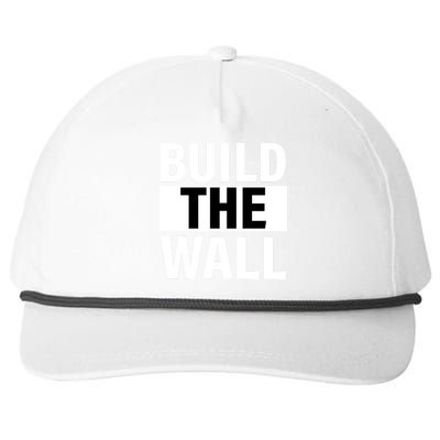 Build The Wall Box Logo Snapback Five-Panel Rope Hat