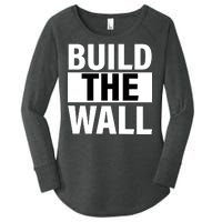 Build The Wall Box Logo Women's Perfect Tri Tunic Long Sleeve Shirt