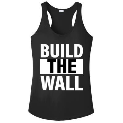 Build The Wall Box Logo Ladies PosiCharge Competitor Racerback Tank