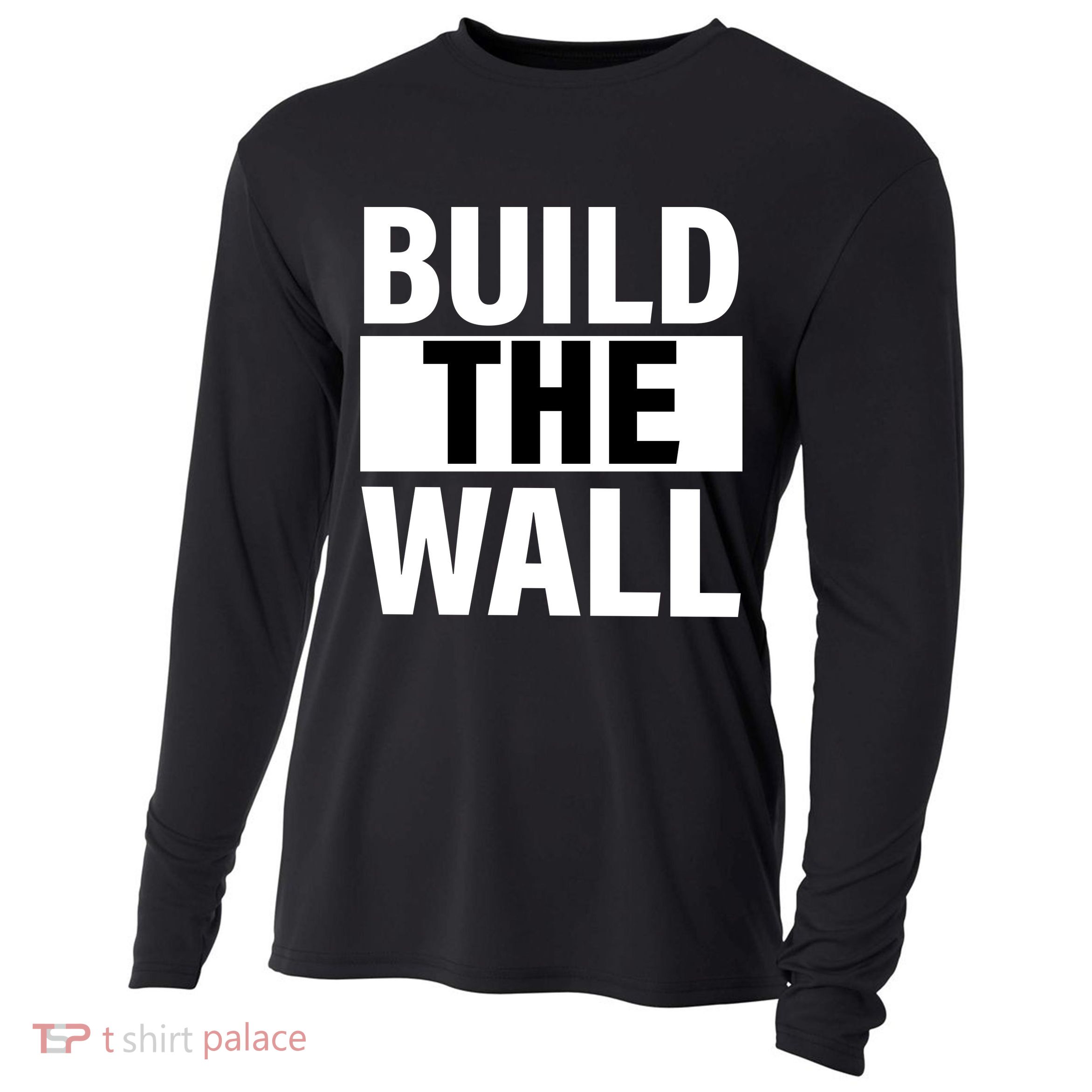 Build The Wall Box Logo Cooling Performance Long Sleeve Crew