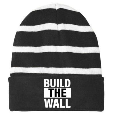 Build The Wall Box Logo Striped Beanie with Solid Band