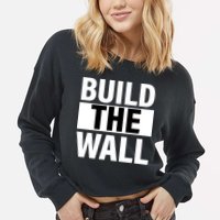 Build The Wall Box Logo Cropped Pullover Crew