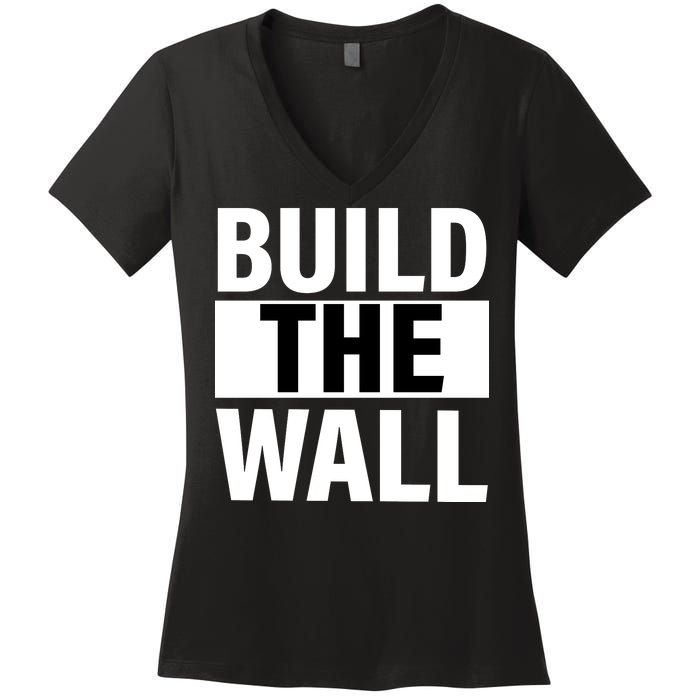 Build The Wall Box Logo Women's V-Neck T-Shirt