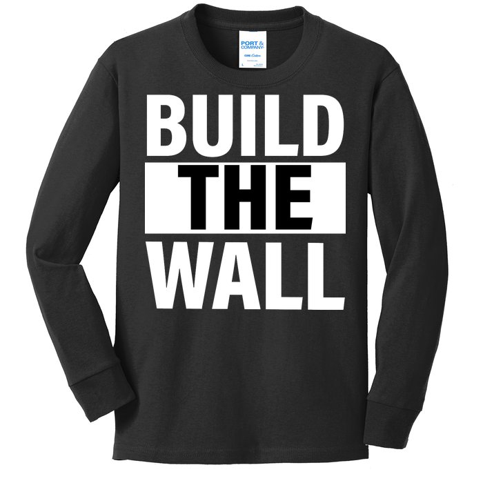 Build The Wall Box Logo Kids Long Sleeve Shirt