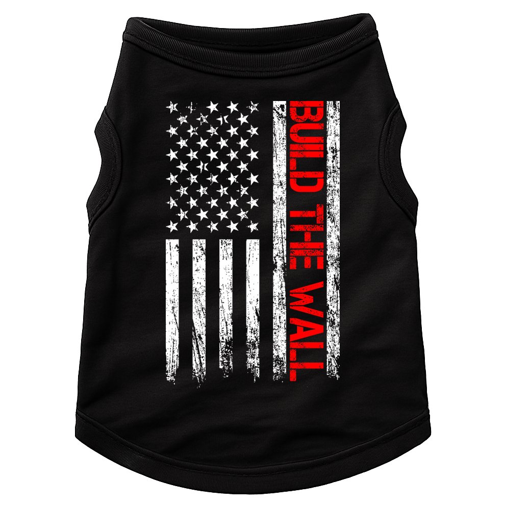 Build The Wall Distressed Flag Doggie Tank