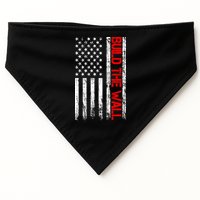 Build The Wall Distressed Flag USA-Made Doggie Bandana