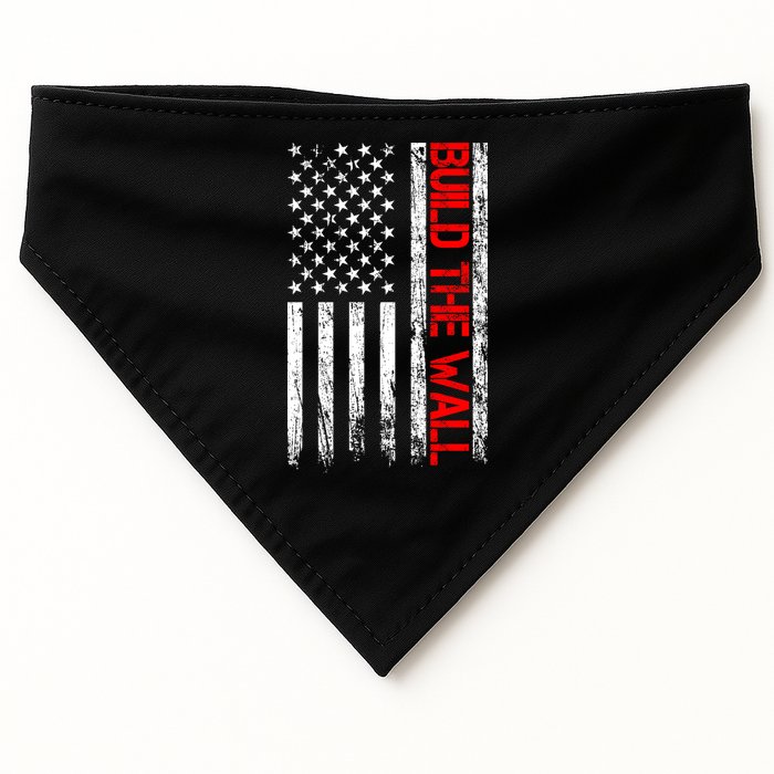 Build The Wall Distressed Flag USA-Made Doggie Bandana