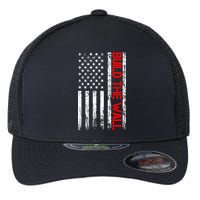 Build The Wall Distressed Flag Flexfit Unipanel Trucker Cap