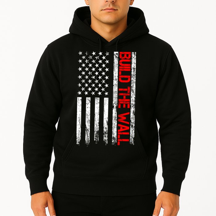 Build The Wall Distressed Flag Hoodie