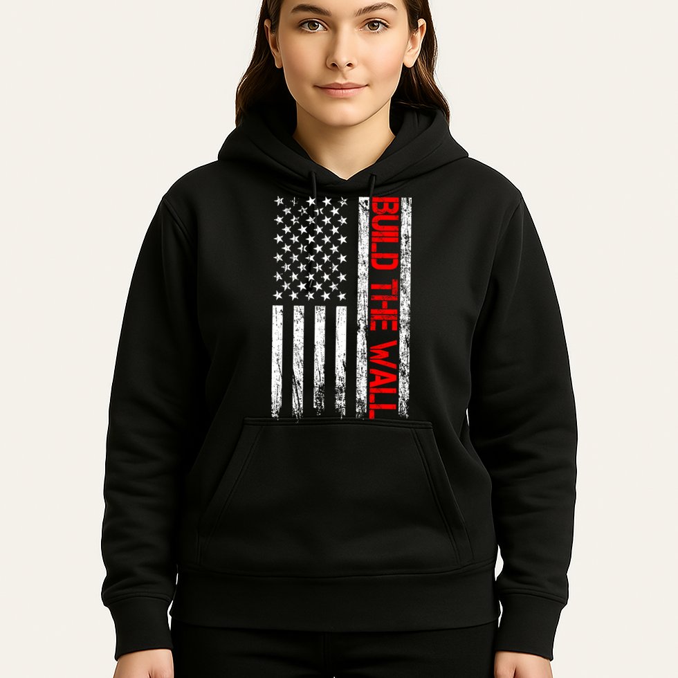 Build The Wall Distressed Flag Hoodie