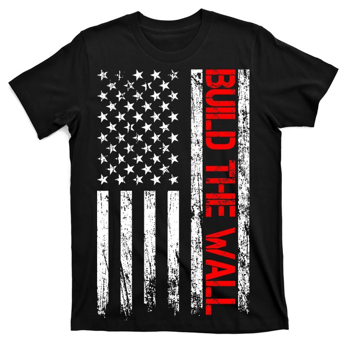 Build The Wall Distressed Flag T-Shirt