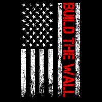 Build The Wall Distressed Flag Button