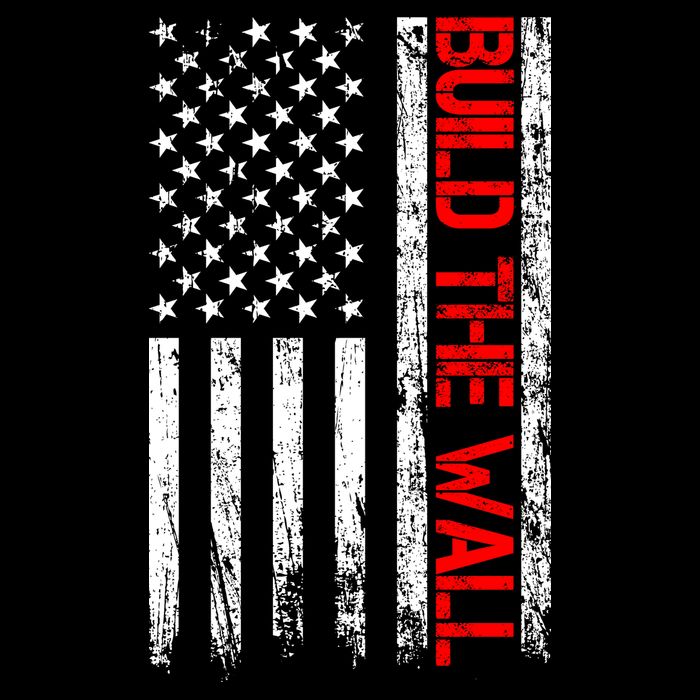 Build The Wall Distressed Flag Button