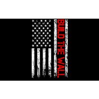 Build The Wall Distressed Flag Bumper Sticker