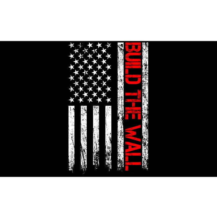 Build The Wall Distressed Flag Bumper Sticker