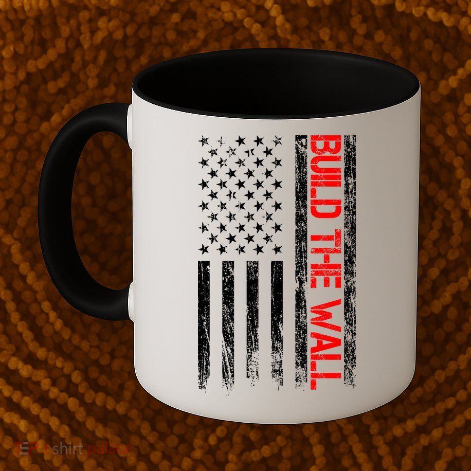 Build The Wall Distressed Flag Mug