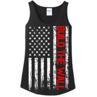 Build The Wall Distressed Flag Ladies Essential Tank