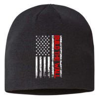 Build The Wall Distressed Flag Sustainable Beanie