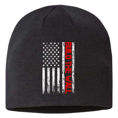 Build The Wall Distressed Flag Sustainable Beanie