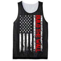 Build The Wall Distressed Flag Mesh Reversible Basketball Jersey Tank