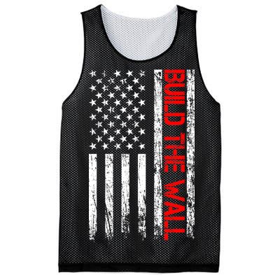 Build The Wall Distressed Flag Mesh Reversible Basketball Jersey Tank