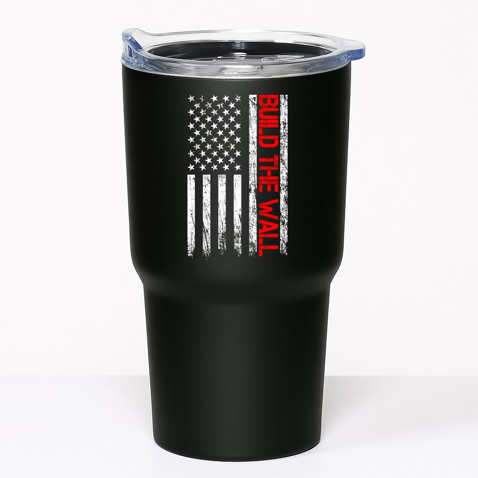 Build The Wall Distressed Flag Tumbler
