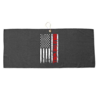 Build The Wall Distressed Flag Large Microfiber Waffle Golf Towel