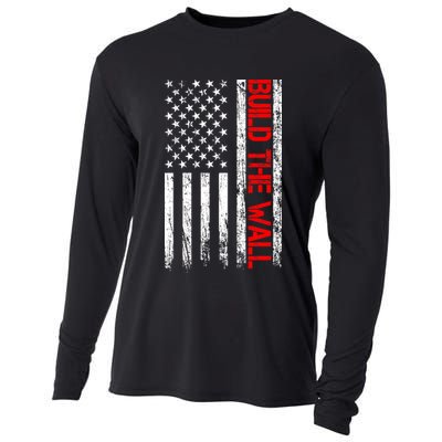 Build The Wall Distressed Flag Cooling Performance Long Sleeve Crew