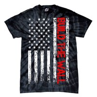 Build The Wall Distressed Flag Tie-Dye T-Shirt