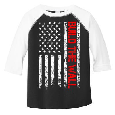 Build The Wall Distressed Flag Toddler Fine Jersey T-Shirt