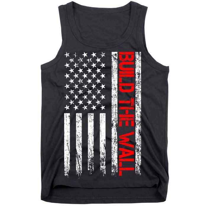 Build The Wall Distressed Flag Tank Top