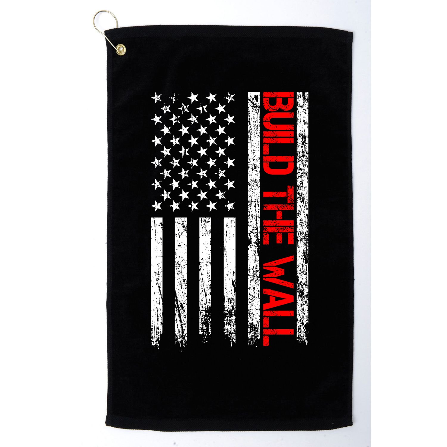 Build The Wall Distressed Flag Golf Towel