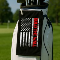 Build The Wall Distressed Flag Golf Towel