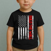 Build The Wall Distressed Flag Toddler T-Shirt