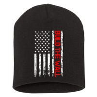 Build The Wall Distressed Flag Short Acrylic Beanie