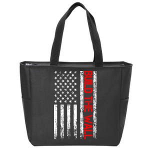 Build The Wall Distressed Flag Zip Tote Bag