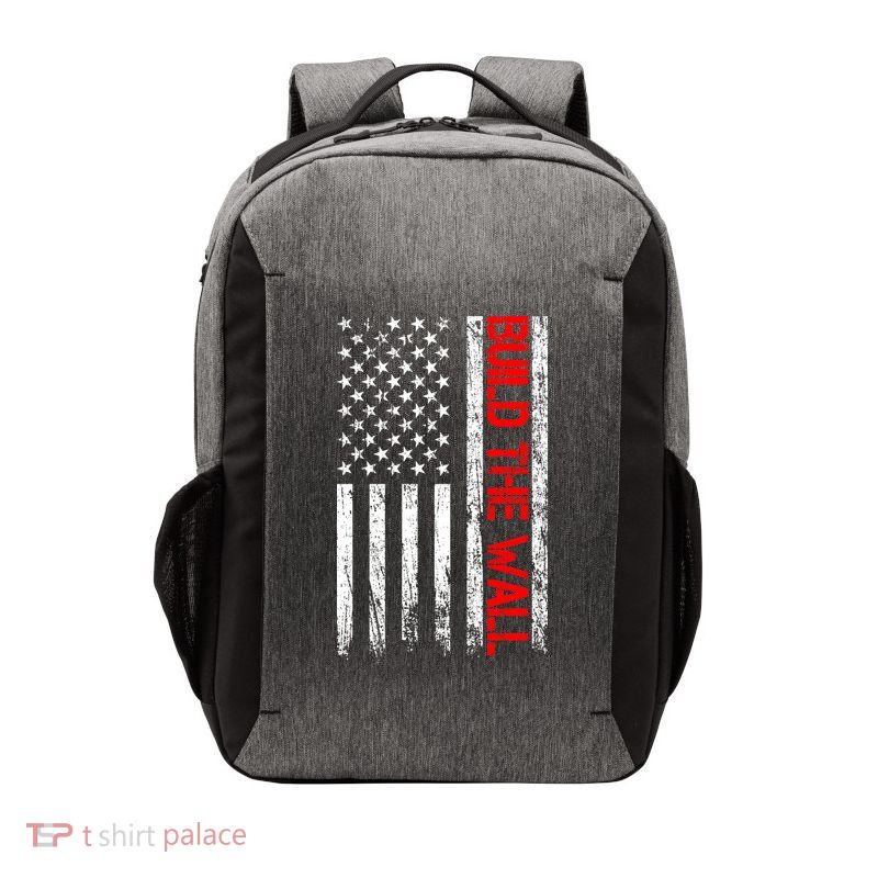 Build The Wall Distressed Flag Vector Backpack