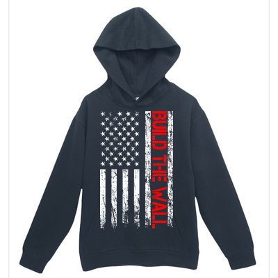 Build The Wall Distressed Flag Urban Pullover Hoodie