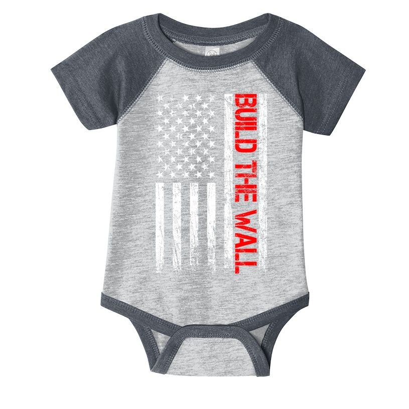 Build The Wall Distressed Flag Infant Baby Jersey Bodysuit