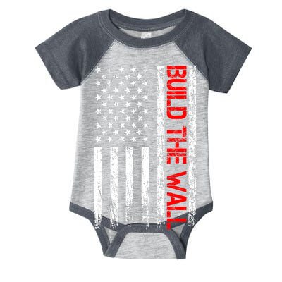 Build The Wall Distressed Flag Infant Baby Jersey Bodysuit