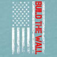 Build The Wall Distressed Flag Sueded Cloud Jersey T-Shirt