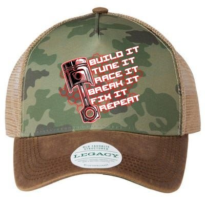 Build Tune Race Break Fix Repeat Legacy Tie Dye Trucker Hat