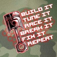 Build Tune Race Break Fix Repeat Legacy Tie Dye Trucker Hat